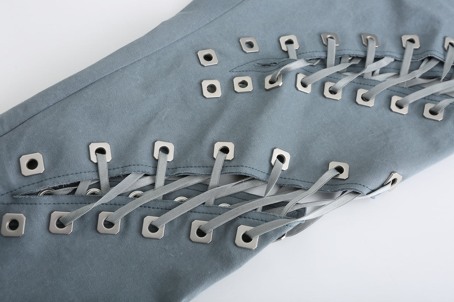 High-waist Strapped Flared Jeans