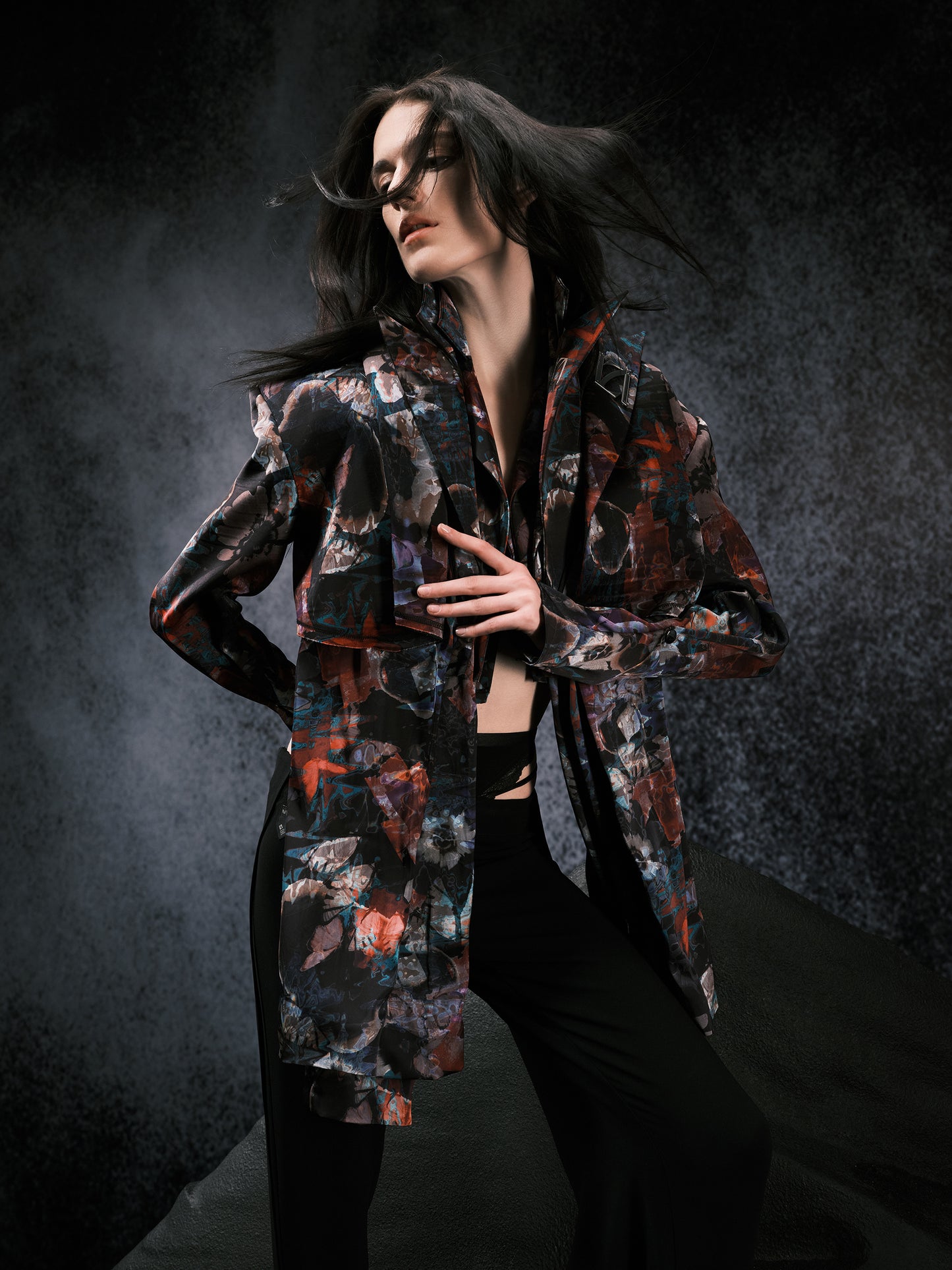 PRINT FOUR-PIECE SUIT
