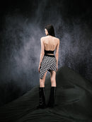 KNITTED PRINTET MINI-SKIRT