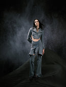 Metal Hook Denim Blazer