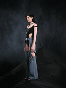 Open-crotch loose jeans