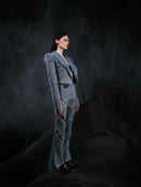 High-waist Strapped Flared Jeans