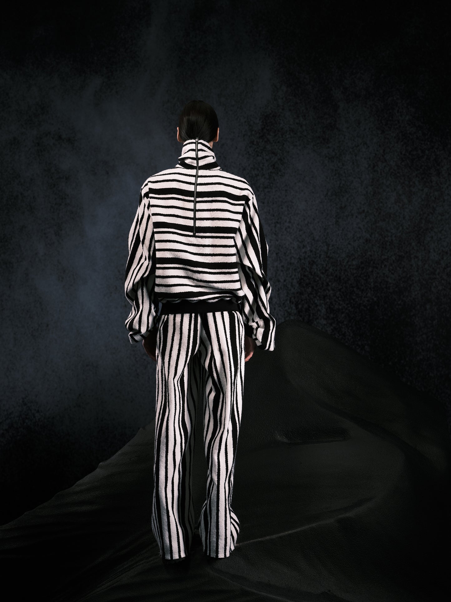 Black-white Stripe Jumpsuit