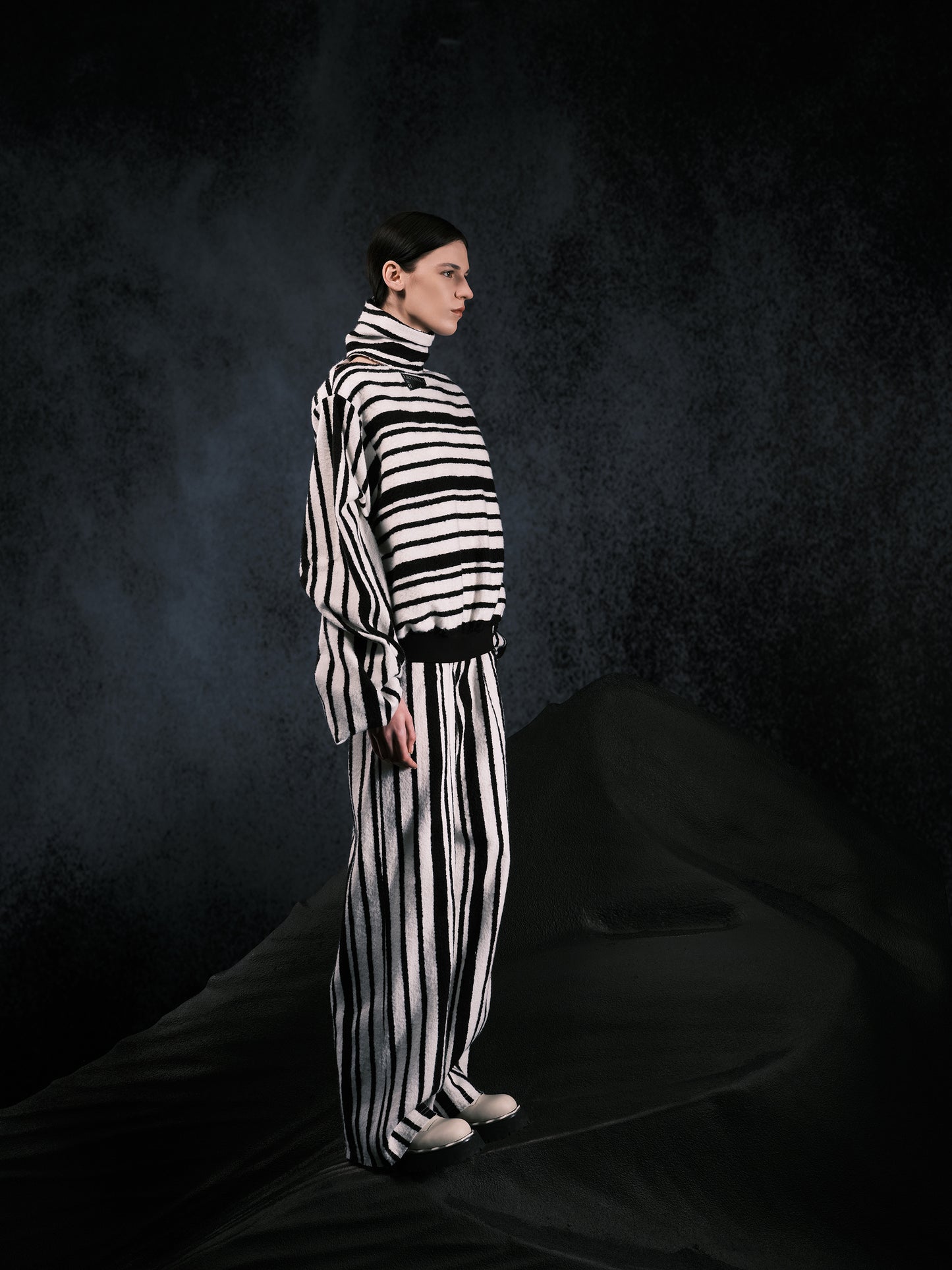 Black-white Stripe Jumpsuit