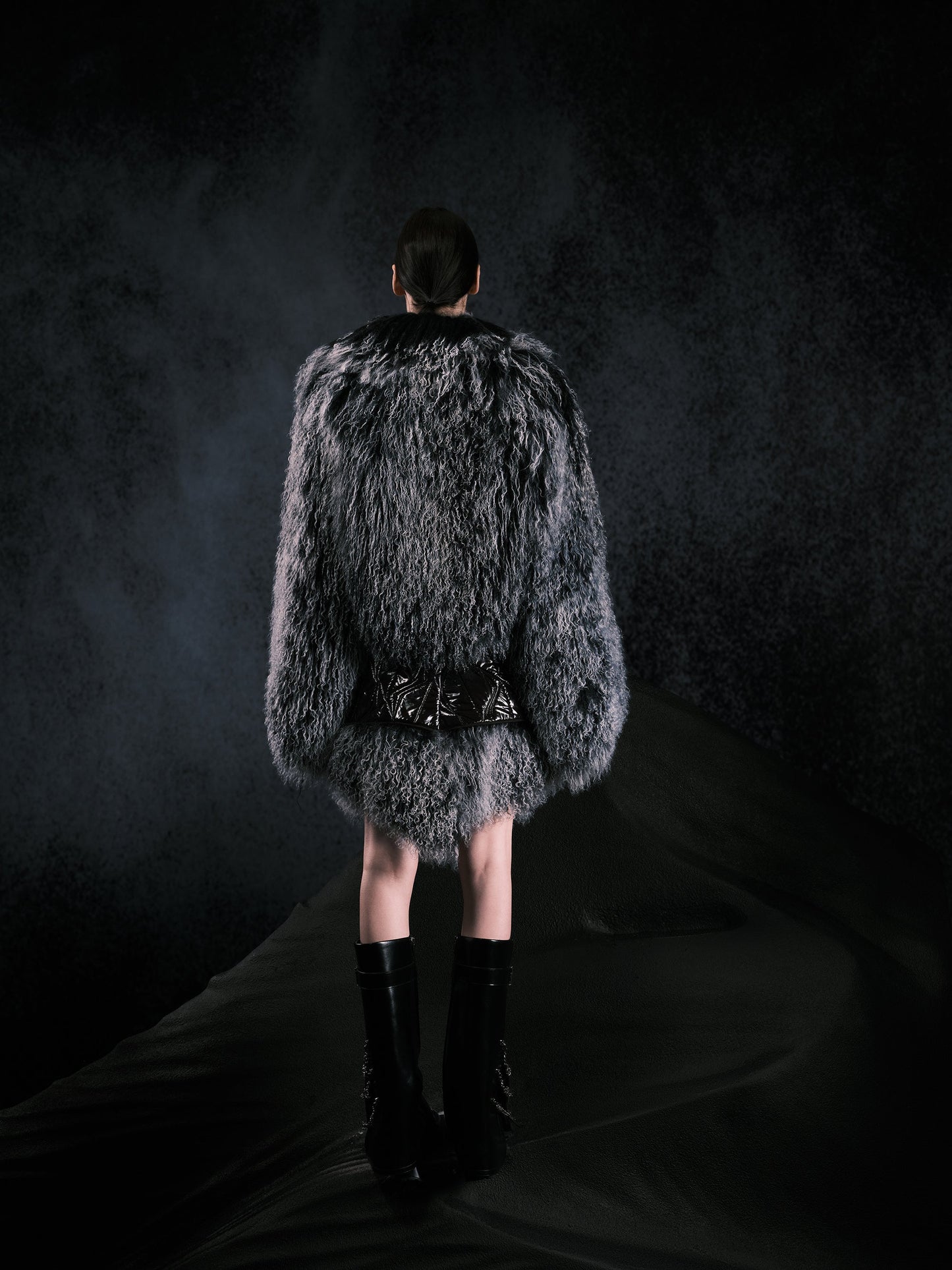 Faux Leather Fur Skirt