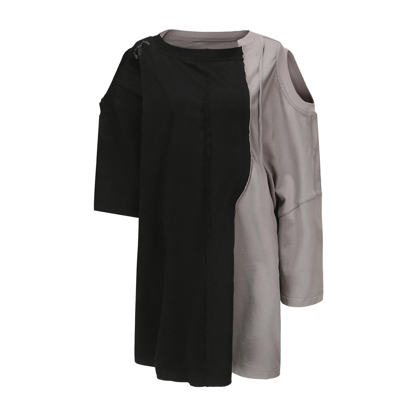 BLACK CONTRAST MULTIWAY WEARING T-SHIRT