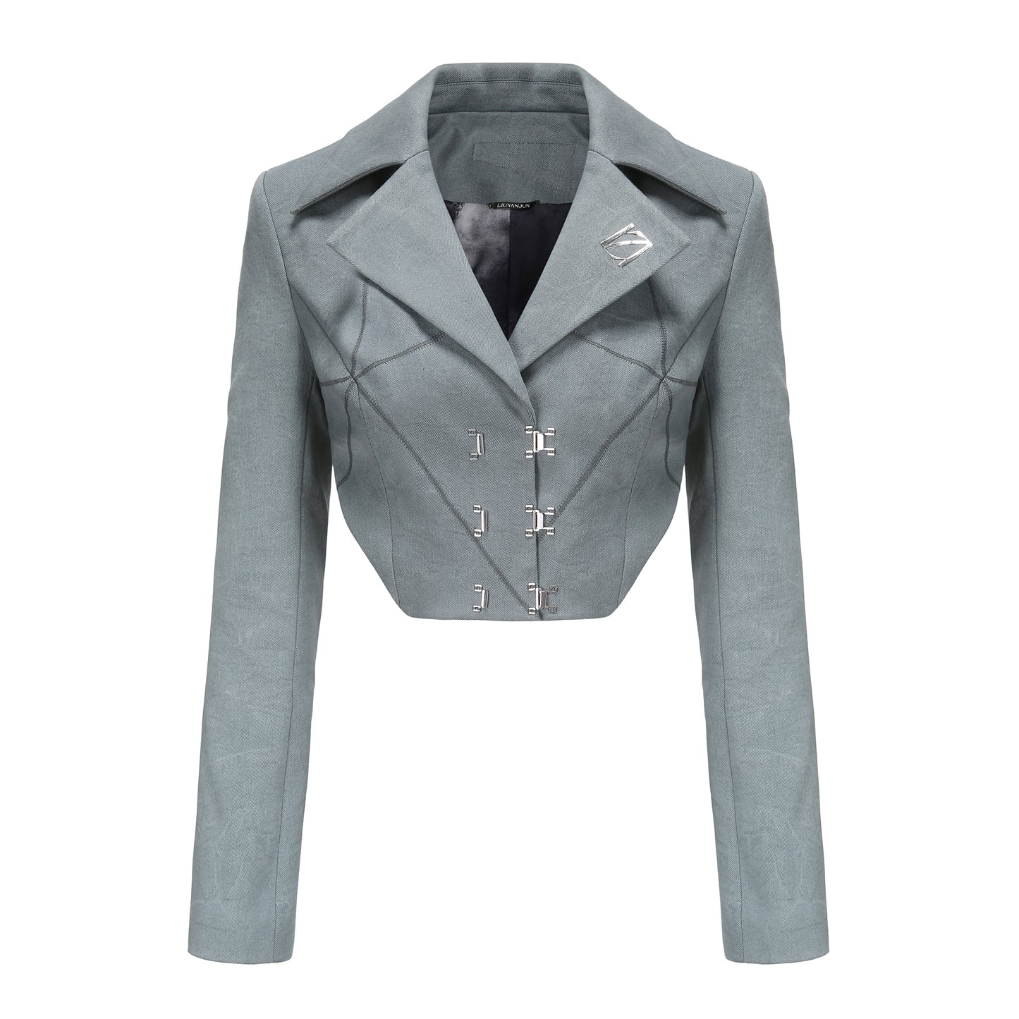 Metal Hook Denim Blazer