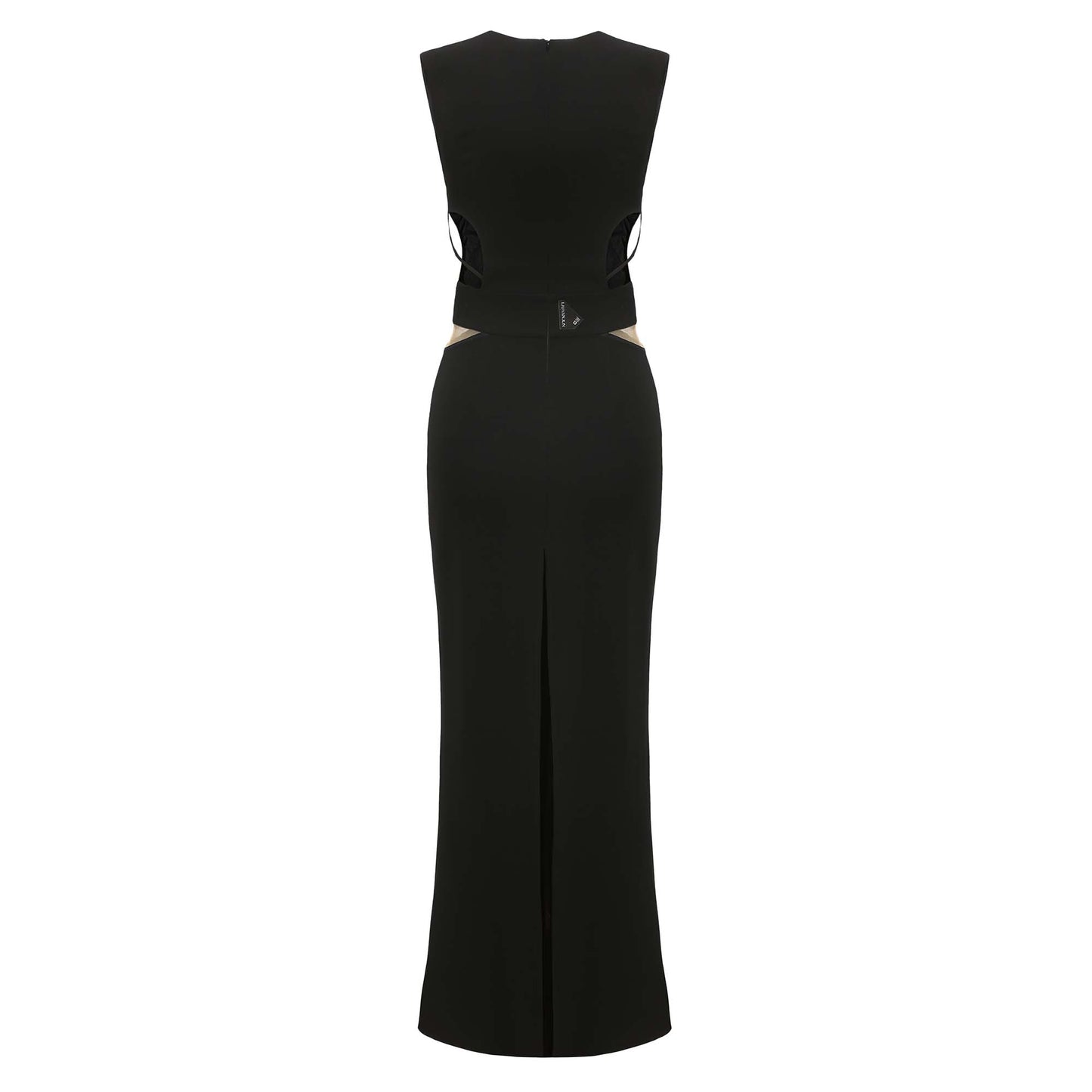 BLACK TAILORED MIDI DRESS WITH CUT-OUTS