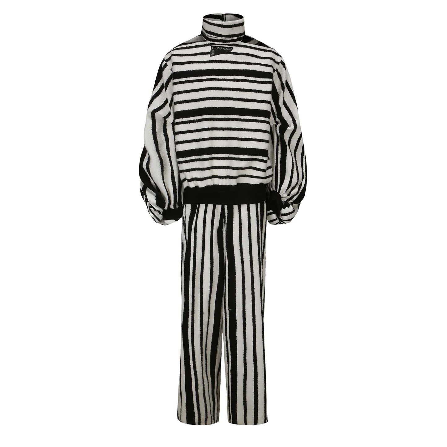 Black-white Stripe Jumpsuit