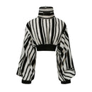 Black-white Stripe Crop Top