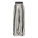 Black-white Stripe Wide leg pants