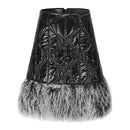 Faux Leather Fur Skirt