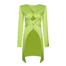 NEON GREEN. BLAZER WITH. DRAWSTRING AND CUT-OUTS