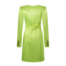 NEON GREEN. BLAZER WITH. DRAWSTRING AND CUT-OUTS