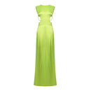 NEON GREEN TAILORED. MIDI DRESS WITH CUT-OUTS