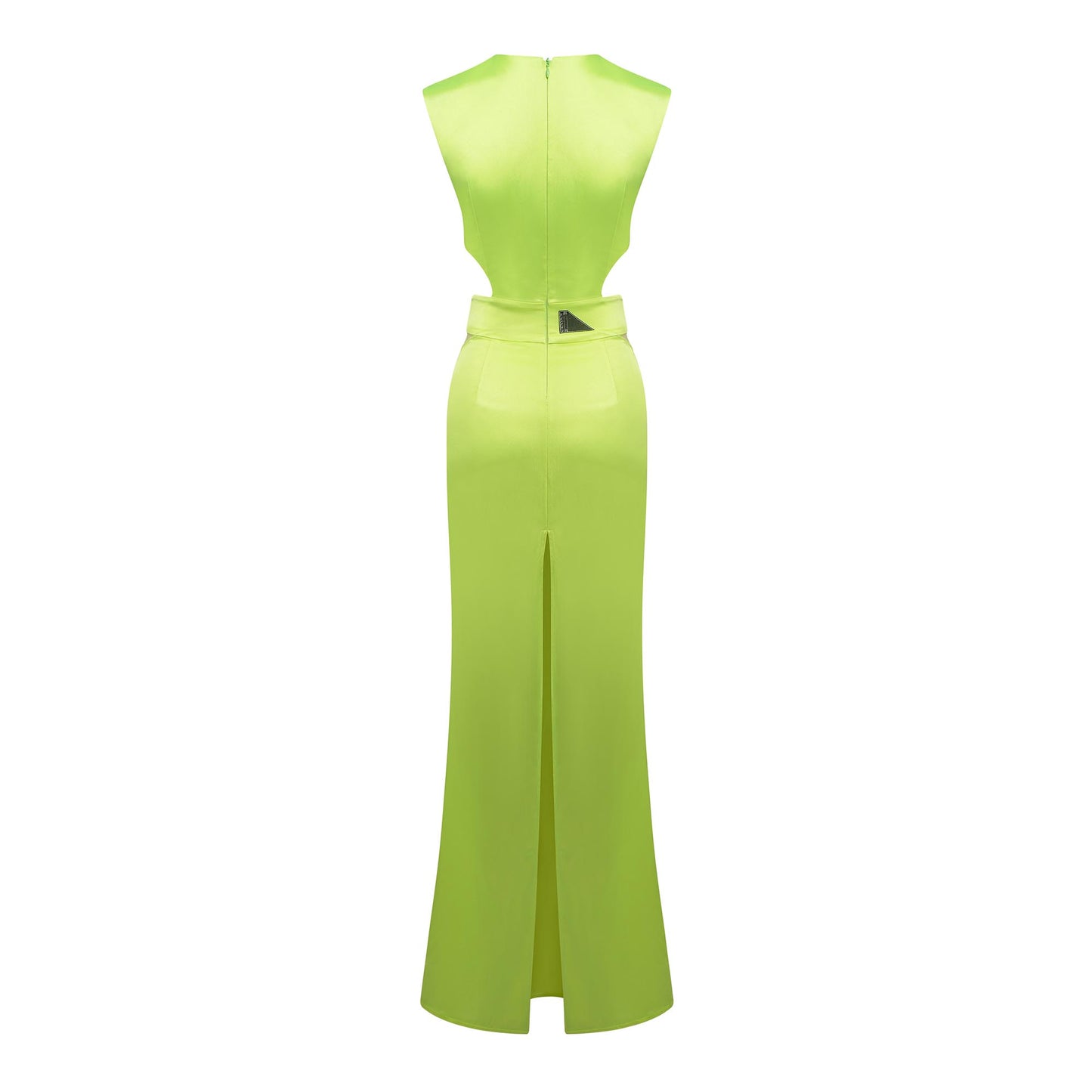 NEON GREEN TAILORED. MIDI DRESS WITH CUT-OUTS