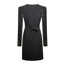 BLACK BLAZER WITH DRAWSTRING AND CUT-OUTS