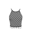 PRINTED BACKLESS  CROP TOP