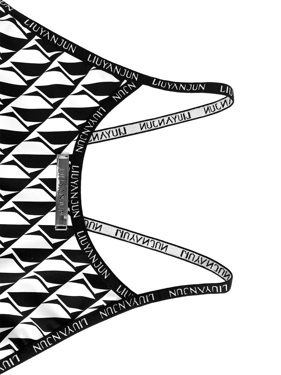 PRINTED BACKLESS  CROP TOP