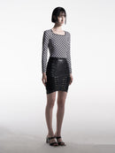 Printed Square-neck Fitted Base Layer Top