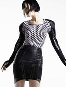Printed Square-neck Fitted Base Layer Top