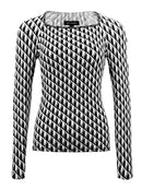 Printed Square-neck Fitted Base Layer Top