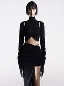 GATHERED LONG SLEEVES TOP