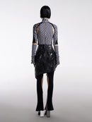 COCOON SILHOUETTE ASYMMETRIC QUITED MINI SKIRT