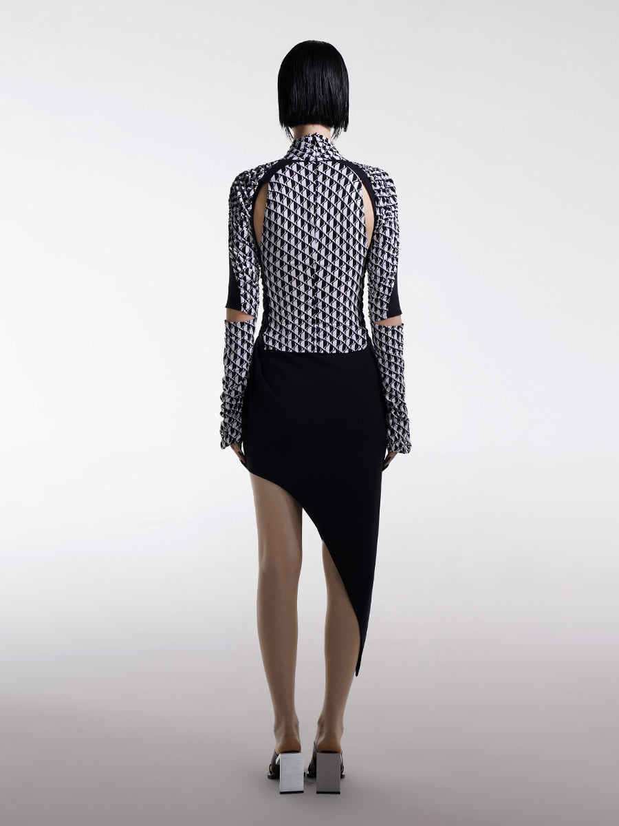ASYMMETRIC PENCIL SKIRT
