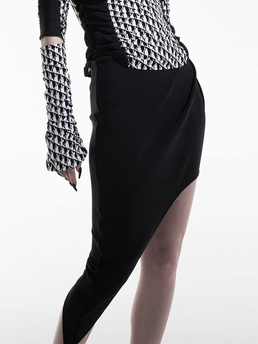 ASYMMETRIC PENCIL SKIRT