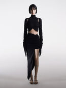 ASYMMETRIC GATHERED SKIRT