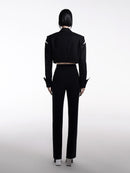 SLIM STRAIGHT PANTS WITH CUT-OUT DETAILS