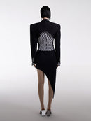 ASYMMETRIC DOUBLE-BREASED CROPPED BLAZER