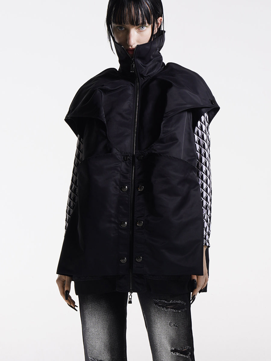 DESTRUCTED OVERSIZED GILET JACKET