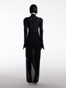 HIGH NECK DRESS WITH CUT-OUT DETAIL
