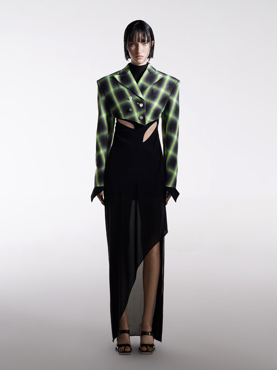 HIGH NECK DRESS WITH CUT-OUT DETAIL