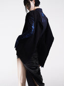 ASYMMETRIC FAUX LEATHER GATHERED SKIRT