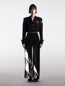 CONTRAST WIDE-LEG PANTS