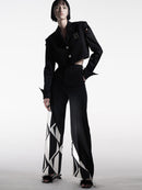 CONTRAST WIDE-LEG PANTS