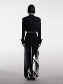 CUT-OUT SHOULDER CROPPED BLAZER