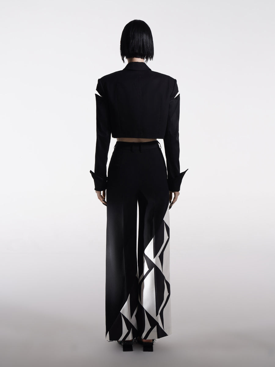 CUT-OUT SHOULDER CROPPED BLAZER