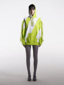 GREEN HOODIE WITH FEATHERS