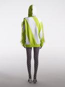 GREEN HOODIE WITH FEATHERS